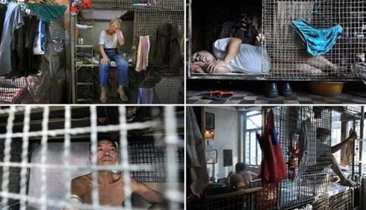 weird news,weird information,hongkong,people in metal cage ,अनोख खबर, अनोखी जानकारी, हांगकांग, पिंजरे में इंसान