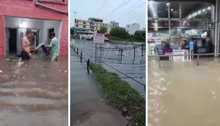 rain in jaipur in one day,old record broken,railway track submerged,,jagatpura gate