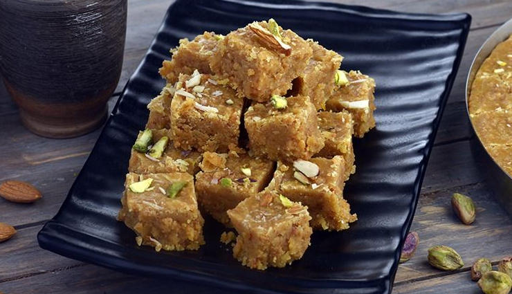 mohanthal,mohanthal ingredients,mohanthal recipe,mohanthal gujarati sweet dish,besan ki chakki,mohanthal besan,homemade mohanthal,mohanthal diwali