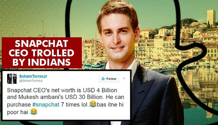 snapchat ceo trolled for his comment about india,snapchatboycott,ceo,evan thomas spiegel,harsh comment about india